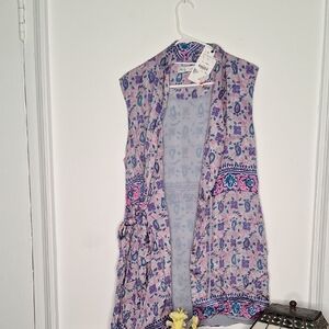 Purple Paisley Sleeveless Vest